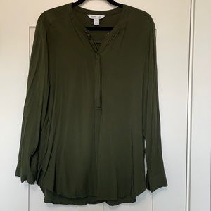 Old Navy The Tunic Shirt Dark Olive Green Popover